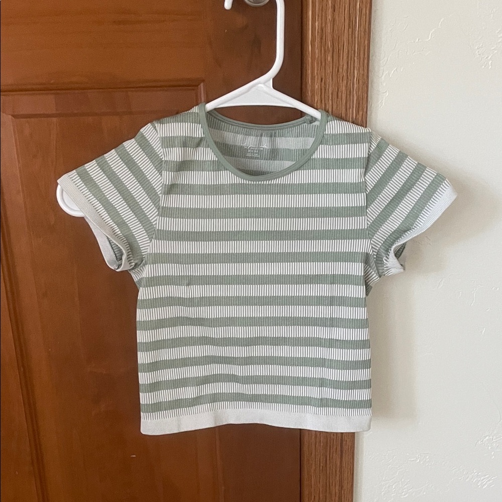 Urban Outfitters Green Striped Crop Top